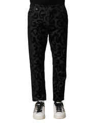 Dolce & Gabbana Gray Cotton DG Logo Straight Men Denim Jeans - IT46 | S