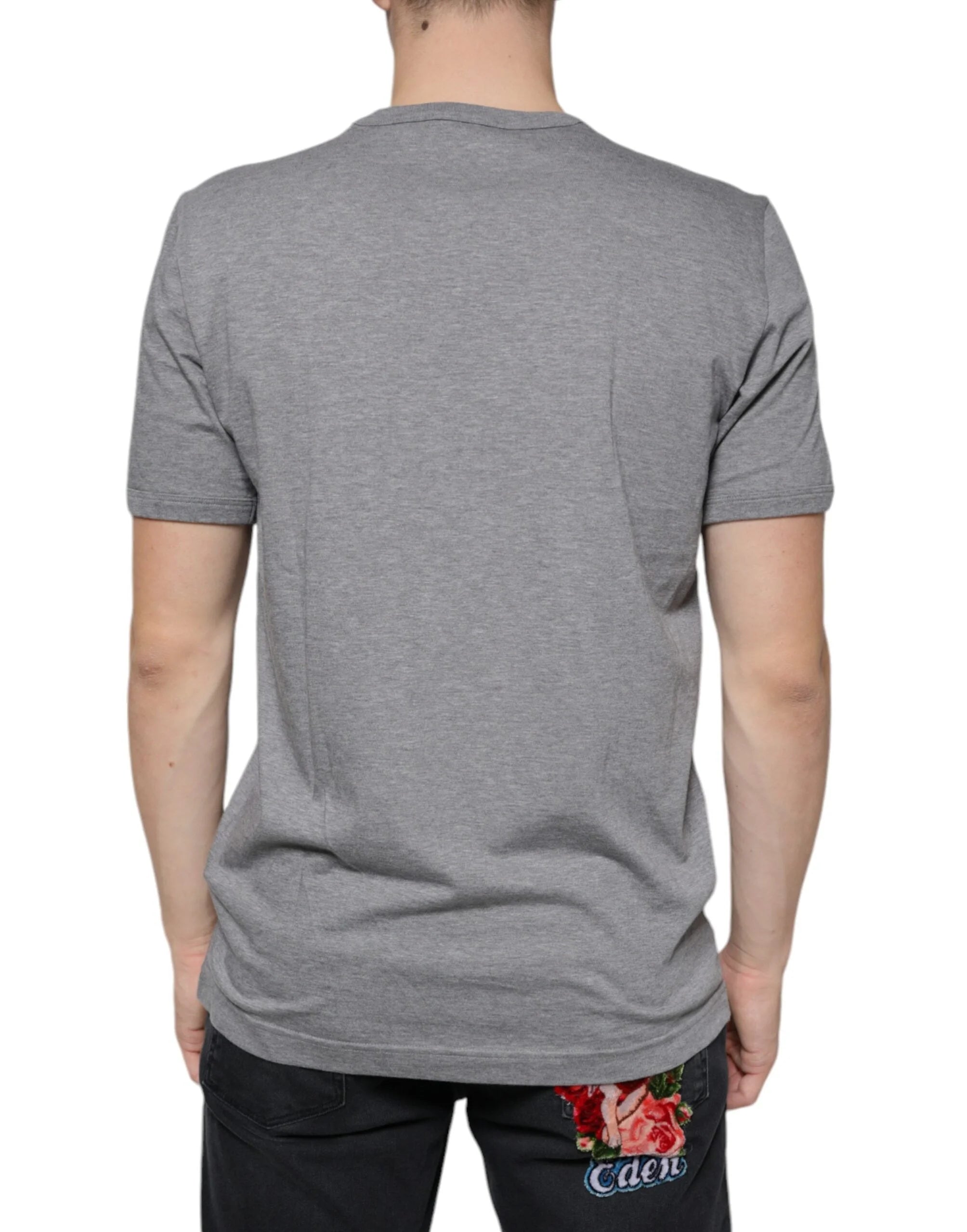 Dolce & Gabbana Gray Cotton #DGFamily Short Sleeves T-shirt - IT52 | XL - T-Shirts