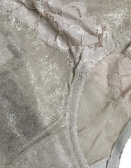 Dolce & Gabbana Gray Cotton Floral Lace High Waist Panty Underwear - IT2 | S - Briefs