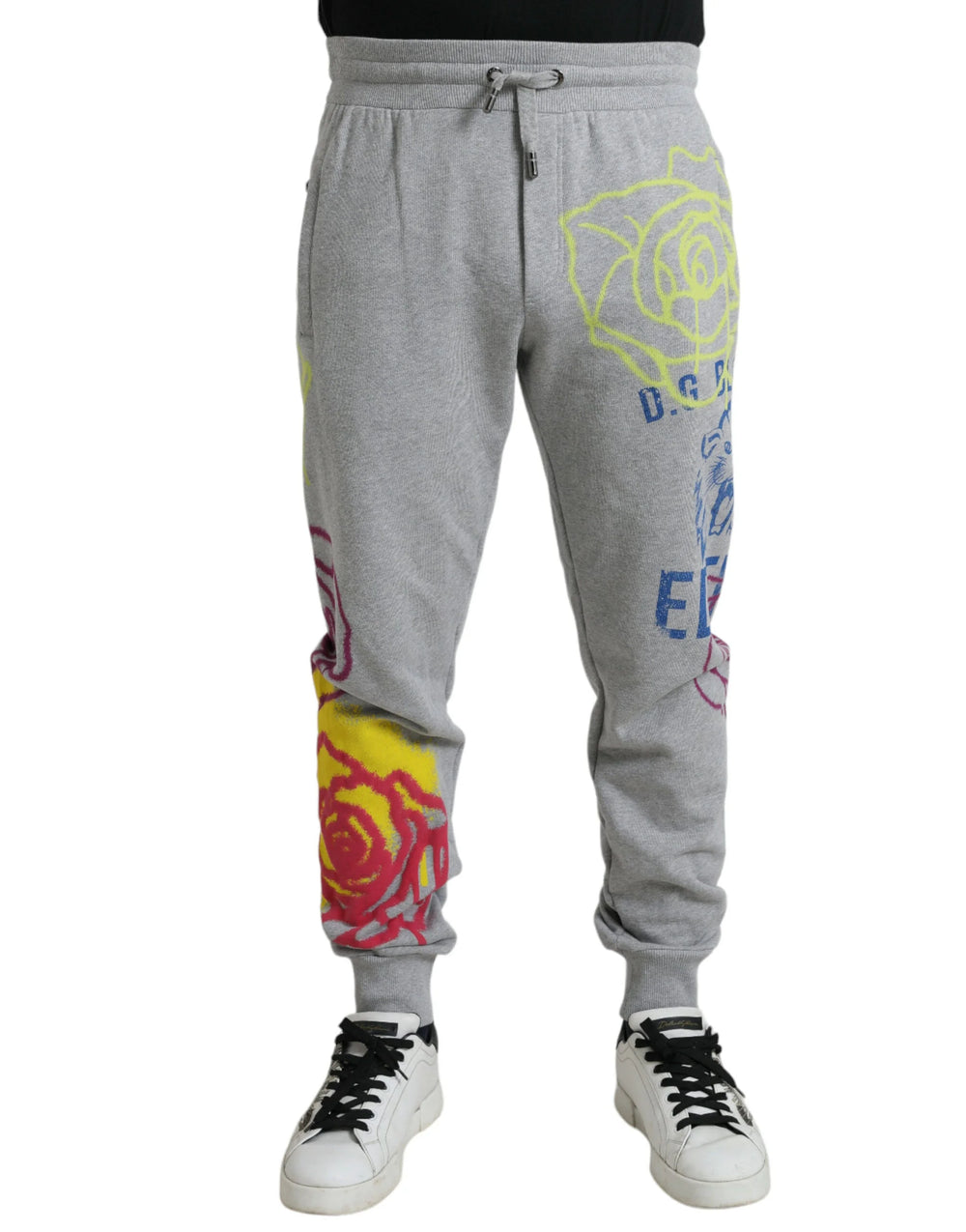 Dolce & Gabbana Gray Cotton Graffiti Sweatpants Jogger Pants - IT48 | M - Joggers