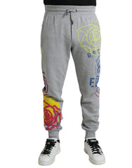 Dolce & Gabbana Gray Cotton Graffiti Sweatpants Jogger Pants - IT48 | M - Joggers