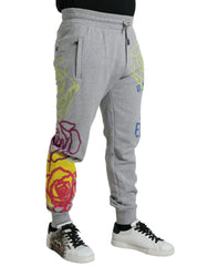 Dolce & Gabbana Gray Cotton Graffiti Sweatpants Jogger Pants - IT48 | M - Joggers