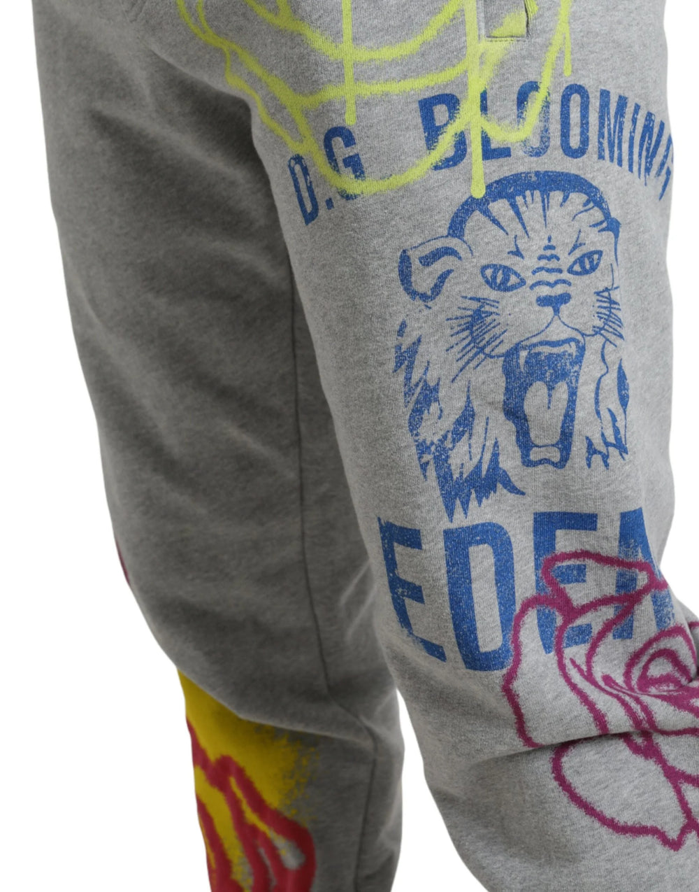 Dolce & Gabbana Gray Cotton Graffiti Sweatpants Jogger Pants - IT48 | M - Joggers