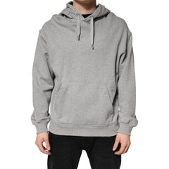 Dolce & Gabbana Gray Cotton Hooded Sweatshirt Sweater - IT52 | XL
