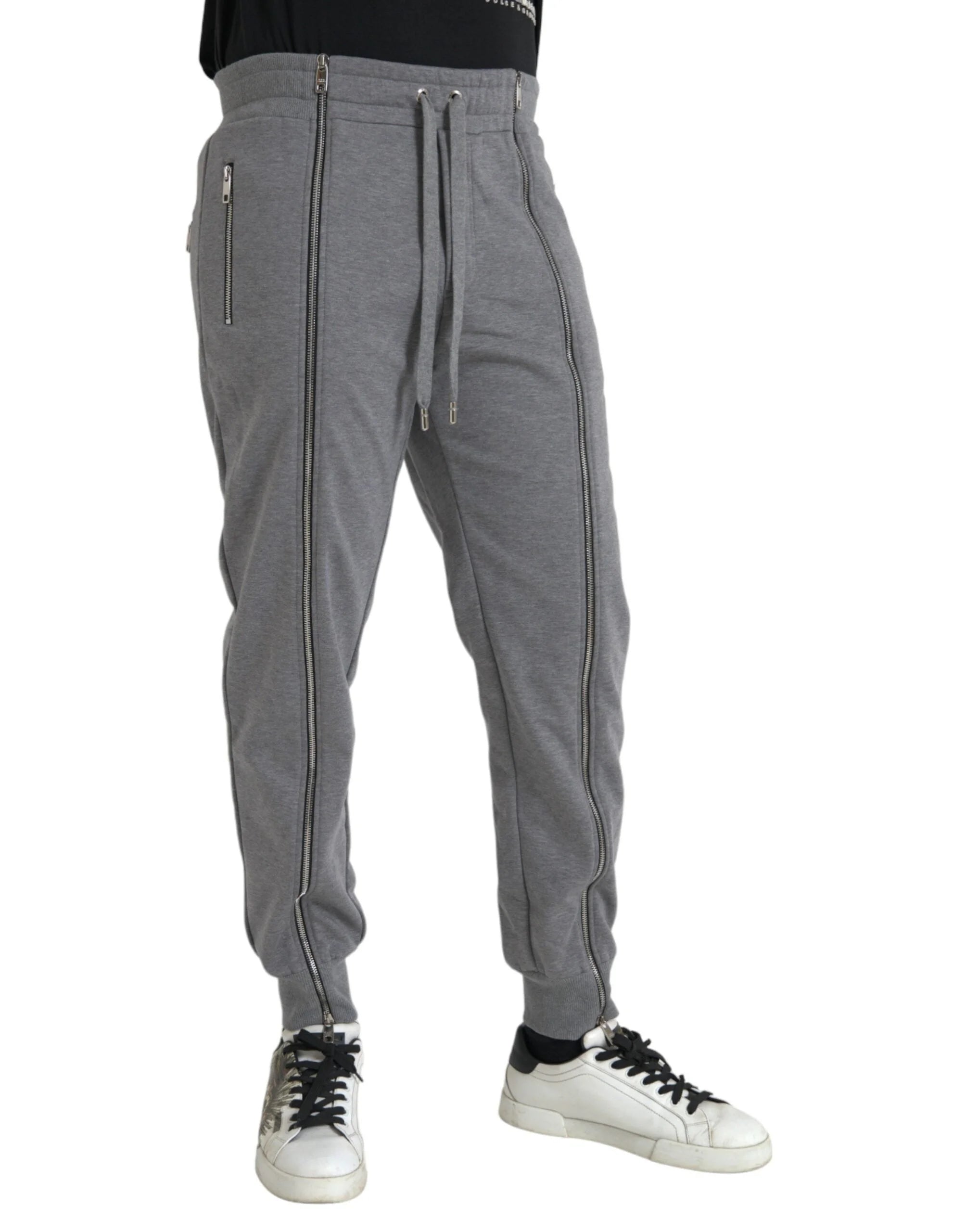 Dolce & Gabbana Gray Cotton Jogger Skinny Sweatpants Pants - IT48 | M - Joggers