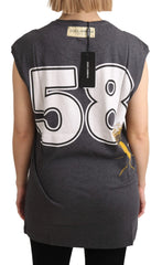 Dolce & Gabbana Gray Cotton L’ Amore Top Tank T-shirt - IT36 | XS - Tank Tops