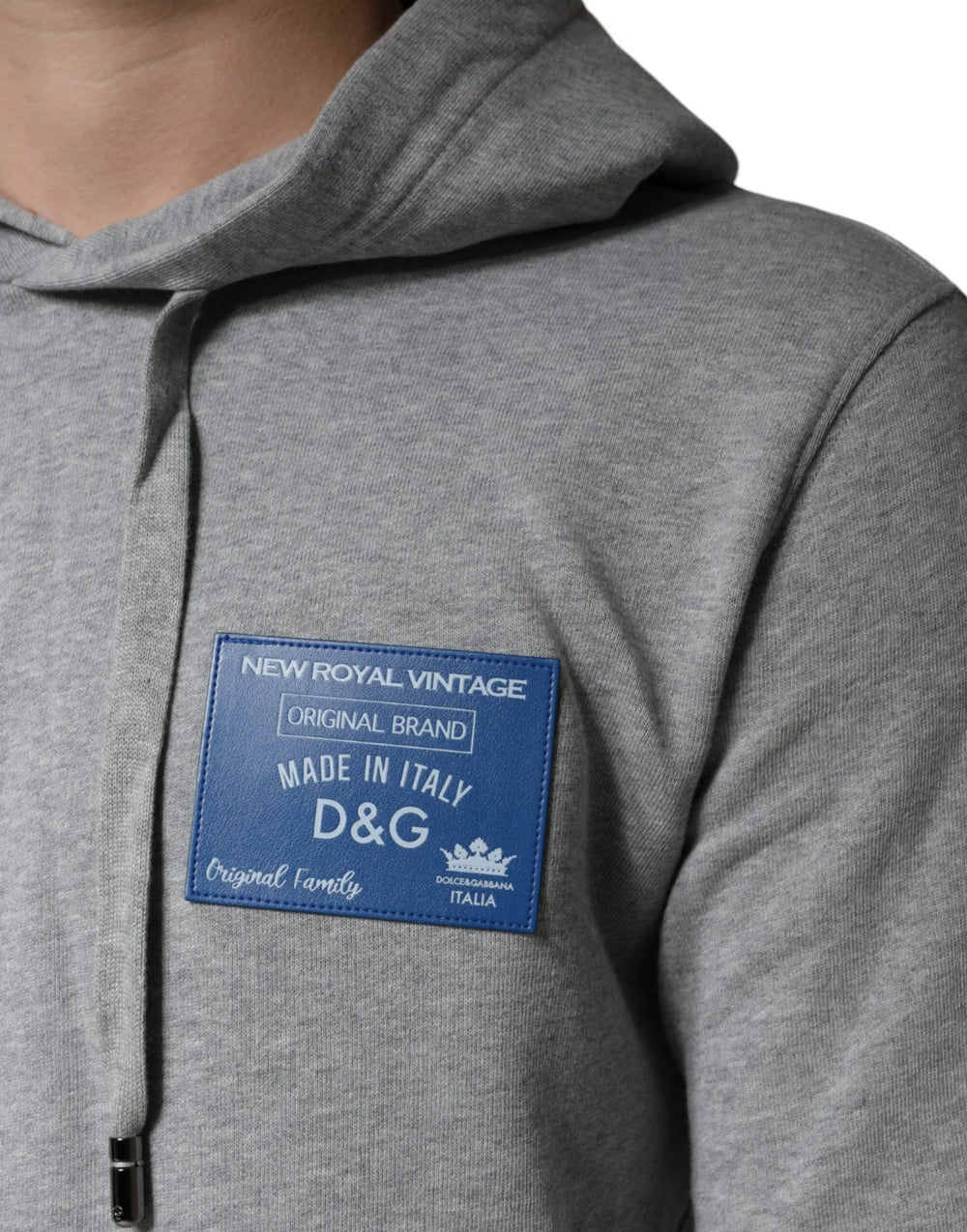 Dolce & Gabbana Gray Cotton Logo Hooded Sweatshirt Sweater - Hoodies