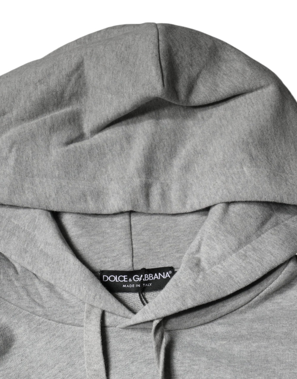 Dolce & Gabbana Gray Cotton Logo Hooded Sweatshirt Sweater - Hoodies