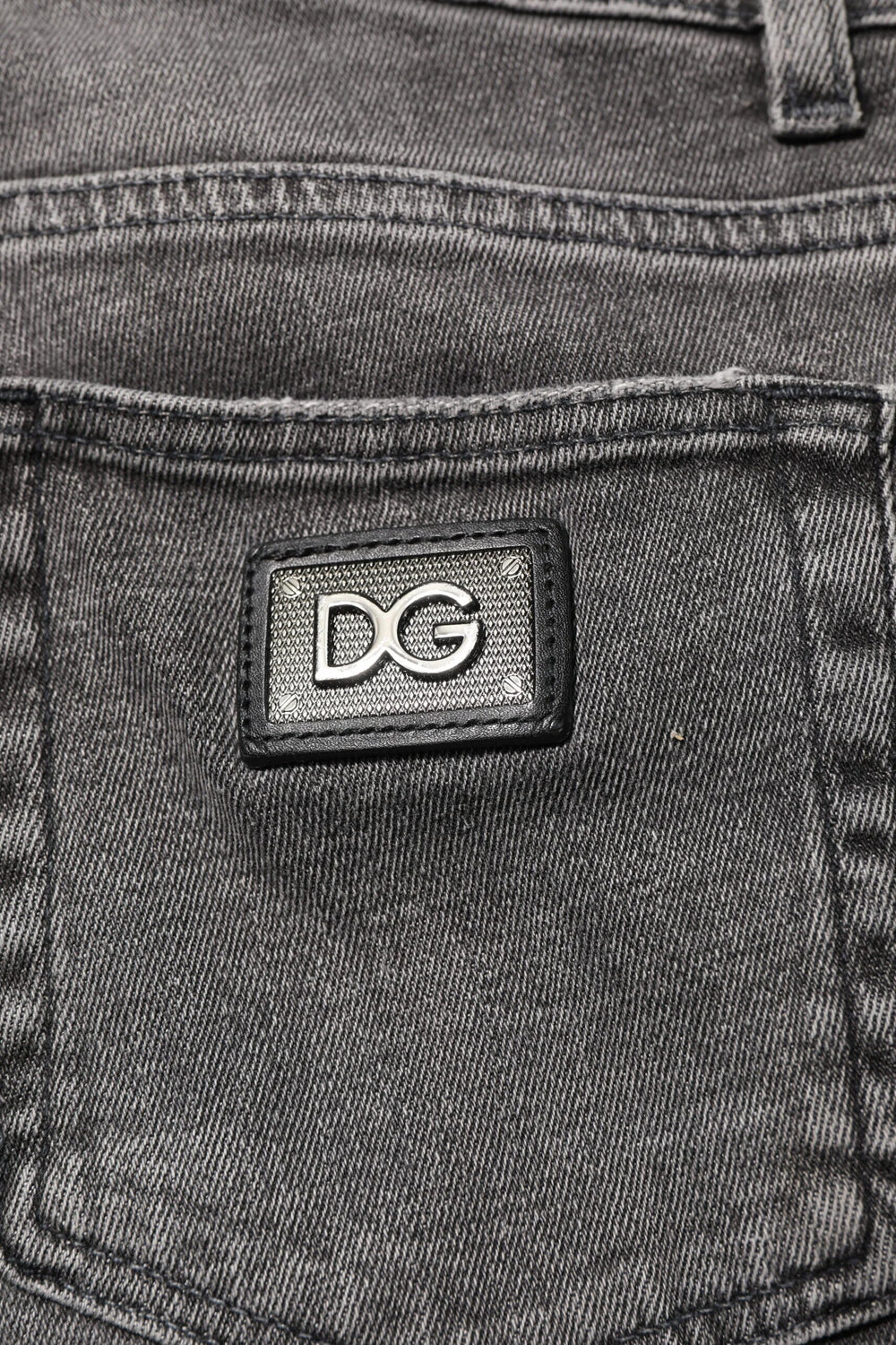 Dolce & Gabbana Gray Cotton Logo Plaque Men Denim Jeans - IT46 | S - Jeans