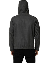 Dolce & Gabbana Gray Cotton Men Hooded Full Zip Bomber Jacket - IT48 | M