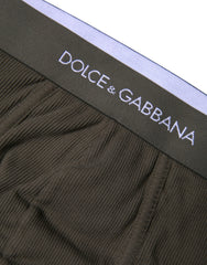 Dolce & Gabbana Gray Cotton Men Mid Slip Brief Underwear - IT6| L