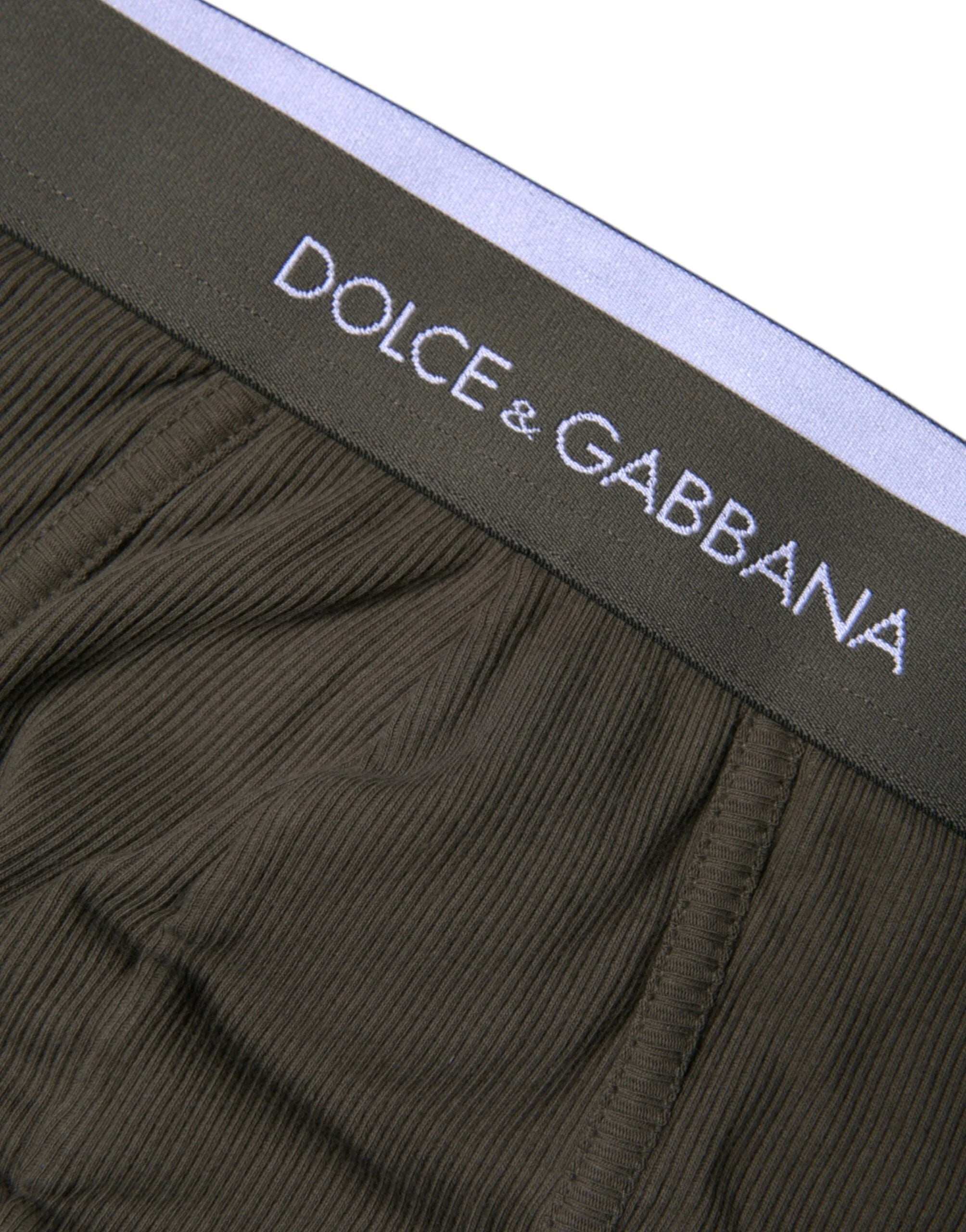 Dolce & Gabbana Gray Cotton Men Mid Slip Brief Underwear - IT6| L - Briefs