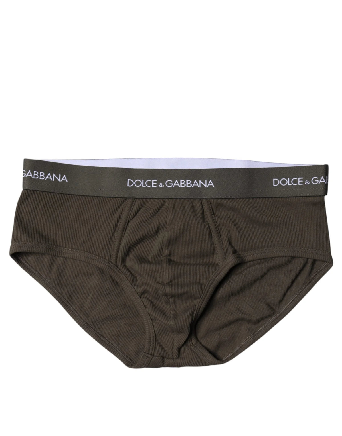 Dolce & Gabbana Gray Cotton Men Mid Slip Brief Underwear - IT6| L - Briefs