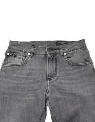 Dolce & Gabbana Gray Cotton Mid Waist Skinny Denim Jeans - IT44 | XS