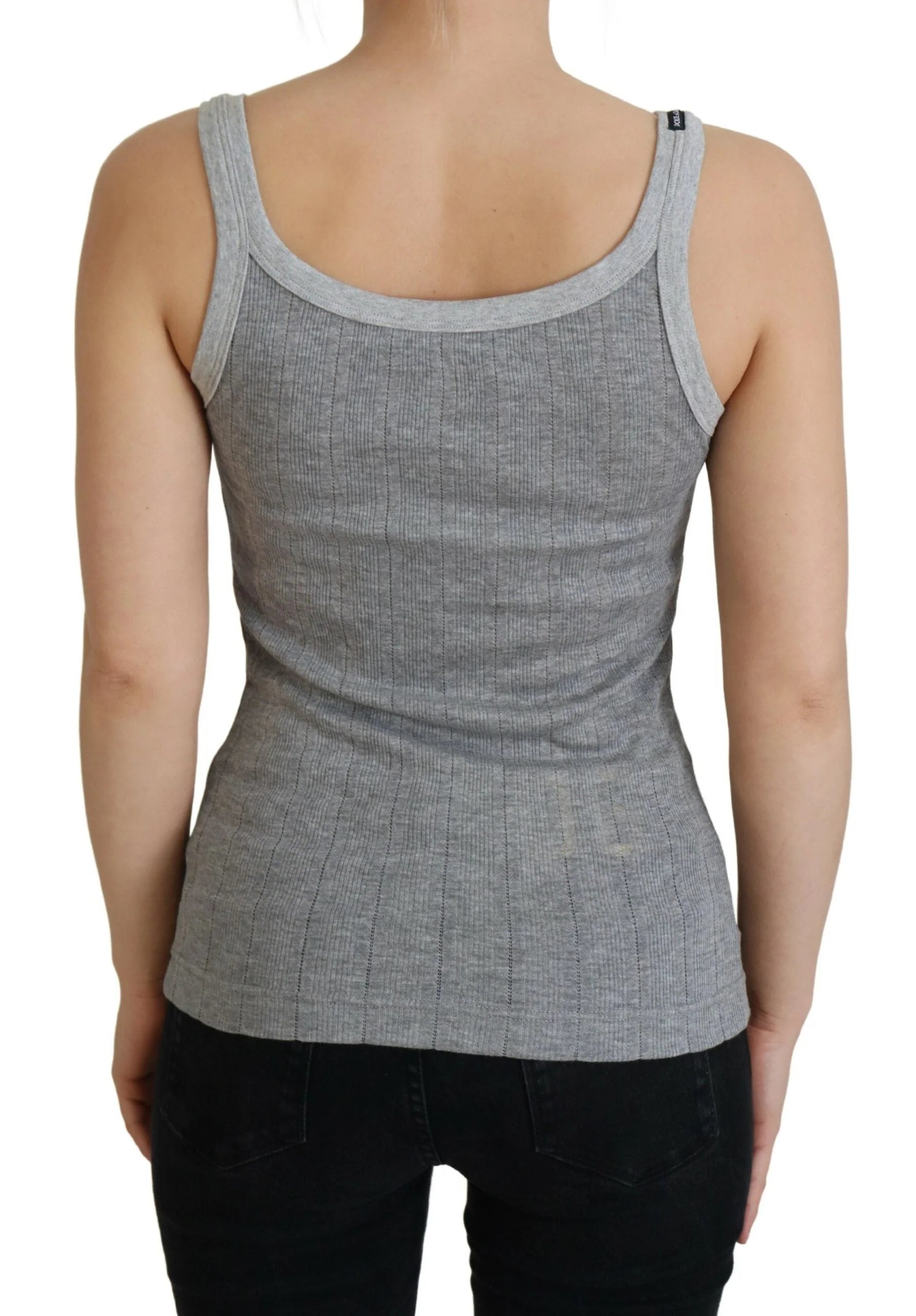 Dolce & Gabbana Gray Cotton Modal Canotta Tank Top T-shirt - IT38 | XS - Tank Tops