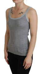 Dolce & Gabbana Gray Cotton Modal Canotta Tank Top T-shirt - IT38 | XS - Tank Tops