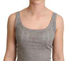 Dolce & Gabbana Gray Cotton Modal Canotta Tank Top T-shirt - IT46|XL - Tank Tops