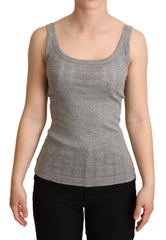 Dolce & Gabbana Gray Cotton Modal Canotta Tank Top T-shirt - IT46|XL - Tank Tops