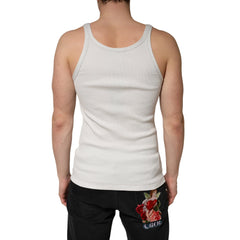 Dolce & Gabbana Gray Cotton Ribbed Sleeveless Tank Top T-shirt - IT48 | M