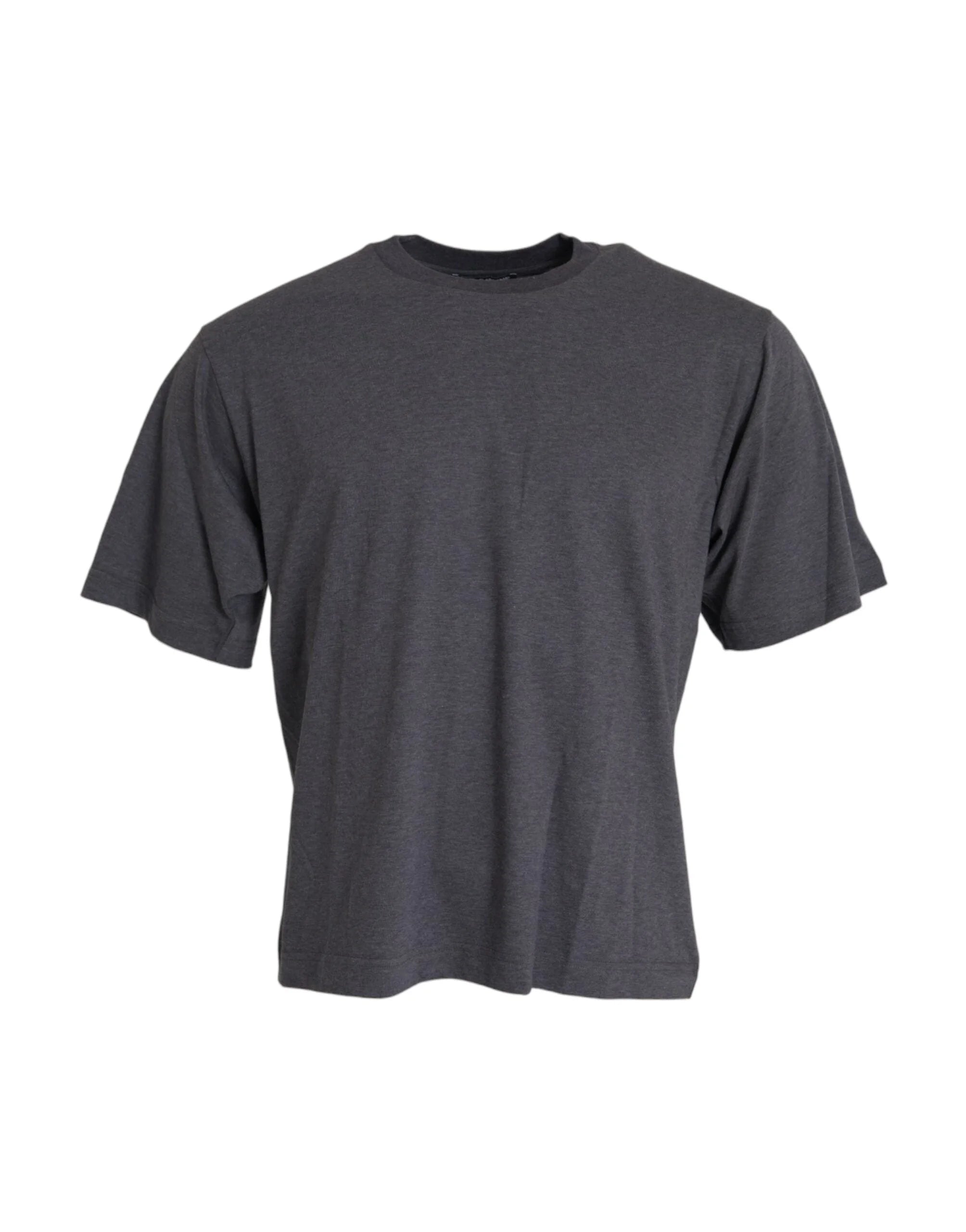 Dolce & Gabbana Gray Cotton Round Neck Short Sleeve T-shirt - T-Shirts