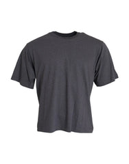 Dolce & Gabbana Gray Cotton Round Neck Short Sleeve T-shirt - T-Shirts