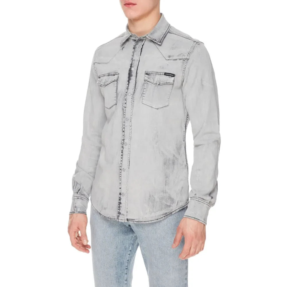 Dolce & Gabbana Gray Cotton Shirt - IT39 | S - Shirts