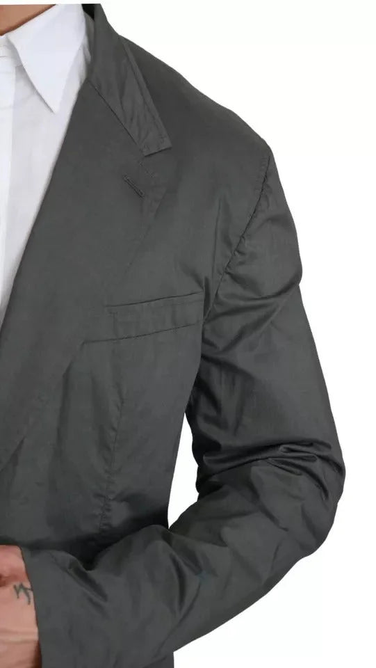 Dolce & Gabbana Gray Cotton Single Breasted Formal Blazer - IT56 | XL - Sport Jackets