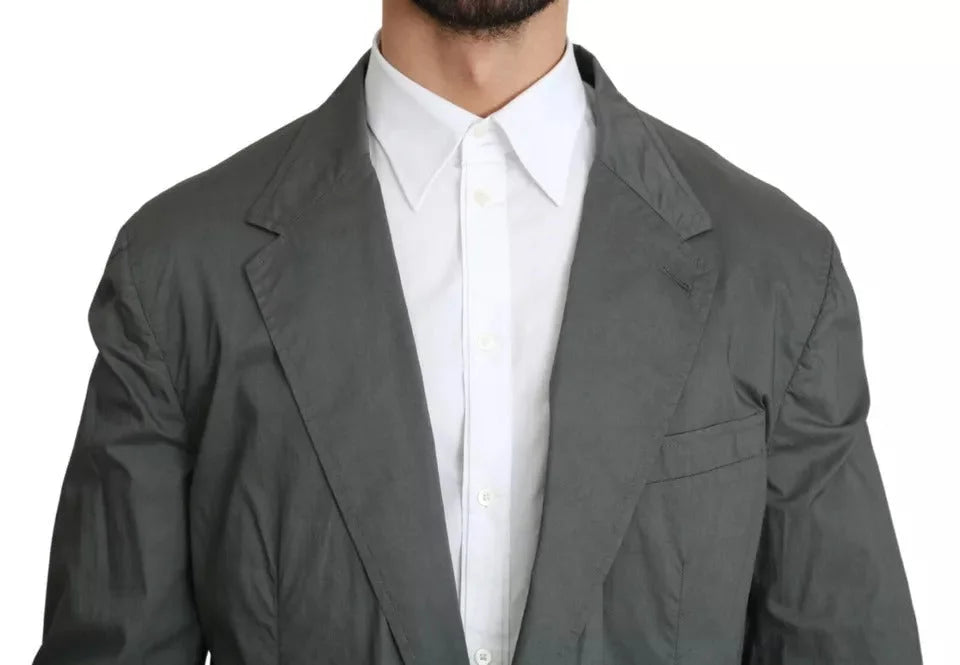 Dolce & Gabbana Gray Cotton Single Breasted Formal Blazer - IT56 | XL - Sport Jackets