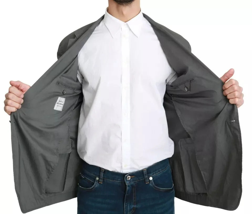Dolce & Gabbana Gray Cotton Single Breasted Formal Blazer - IT56 | XL - Sport Jackets