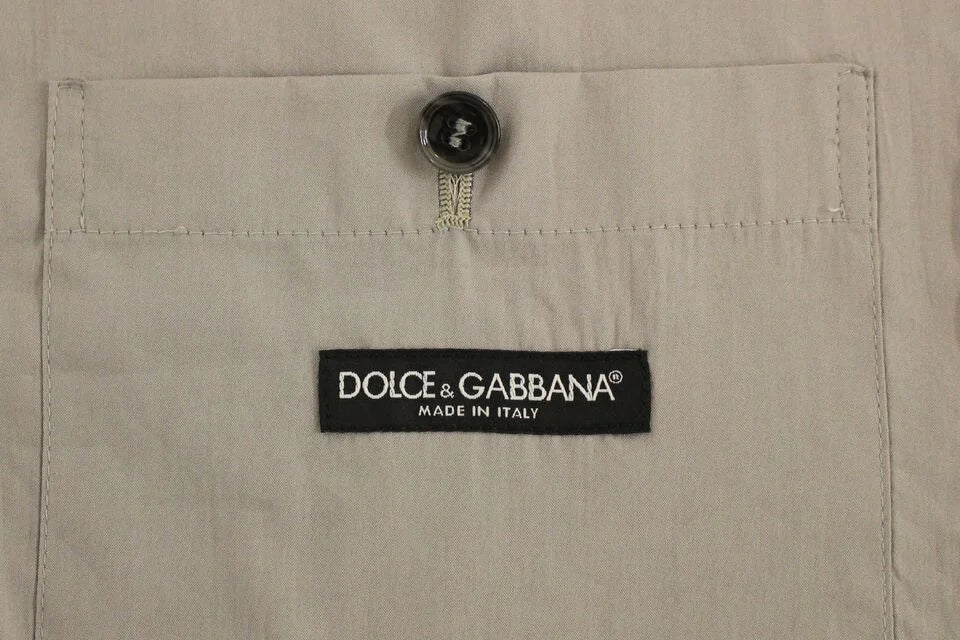 Dolce & Gabbana Gray Cotton Slim Fit Button Front Dress Vest - 48 | M - Vests