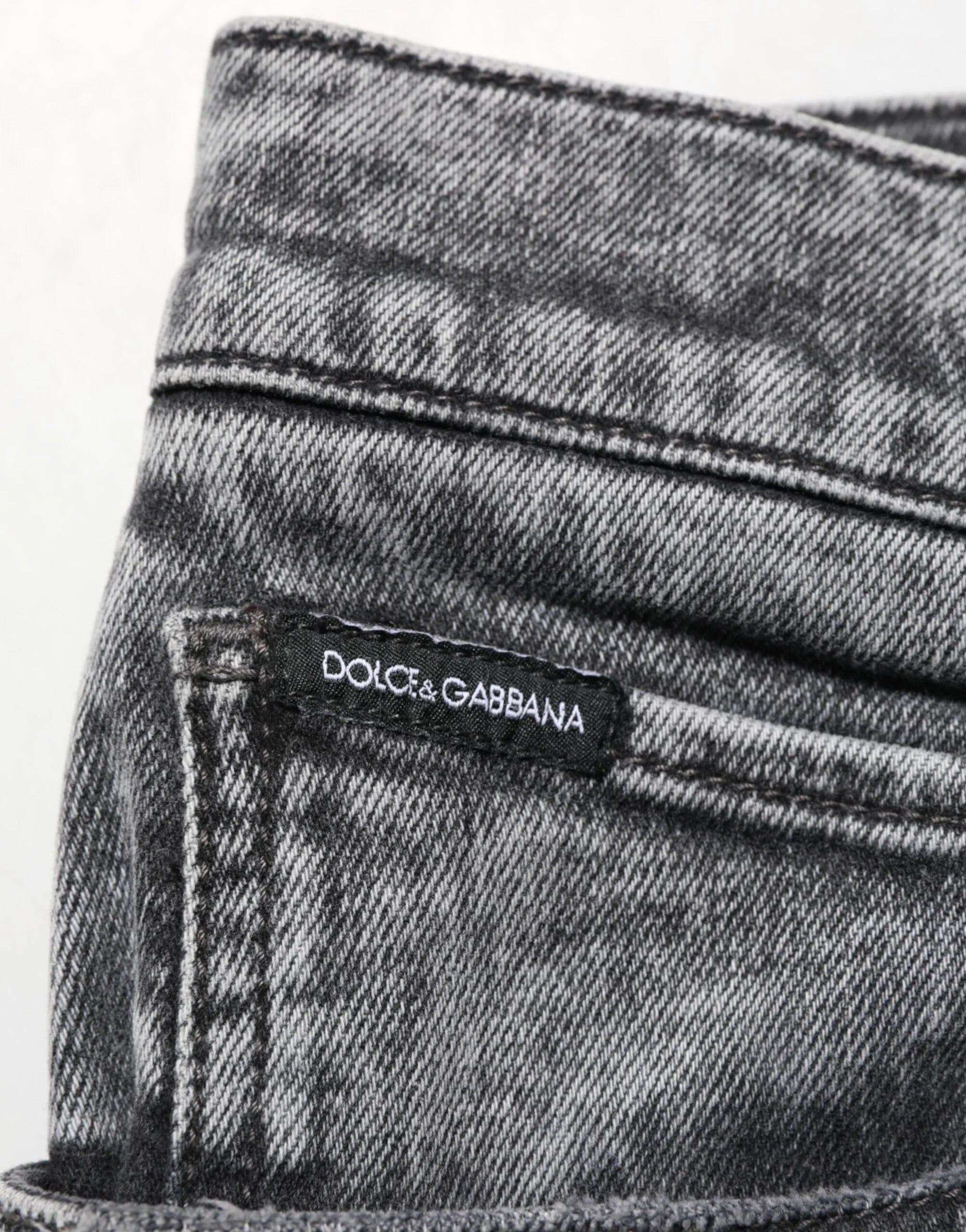 Dolce & Gabbana Gray Cotton Slim Fit Denim Trouser Jeans - IT56 | XXL - Jeans