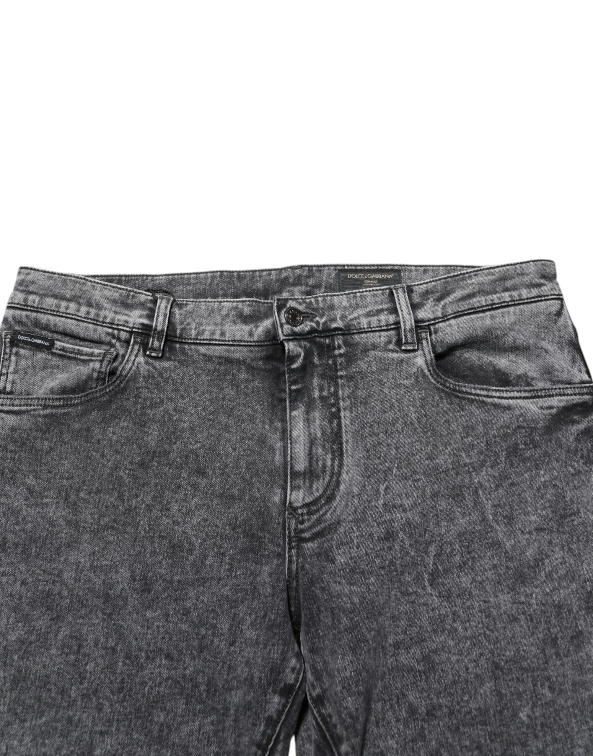 Dolce & Gabbana Gray Cotton Slim Fit Denim Trouser Jeans - IT56 | XXL - Jeans