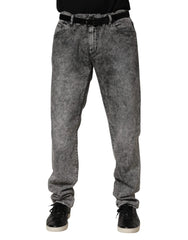 Dolce & Gabbana Gray Cotton Straight Leg Denim Trouser Jeans - IT58 | XXL