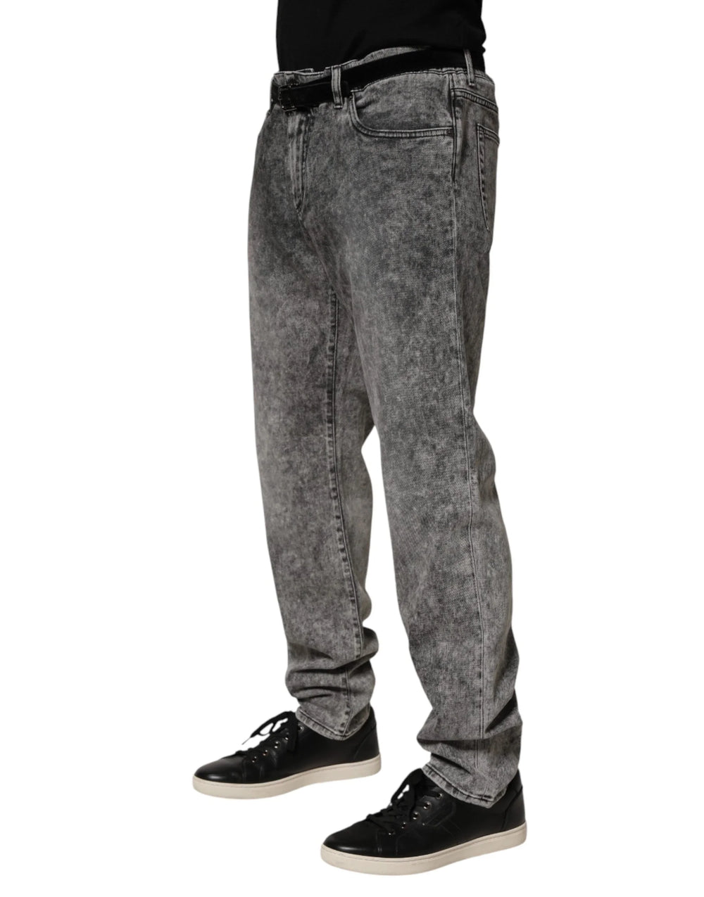 Dolce & Gabbana Gray Cotton Straight Leg Denim Trouser Jeans - IT58 | XXL