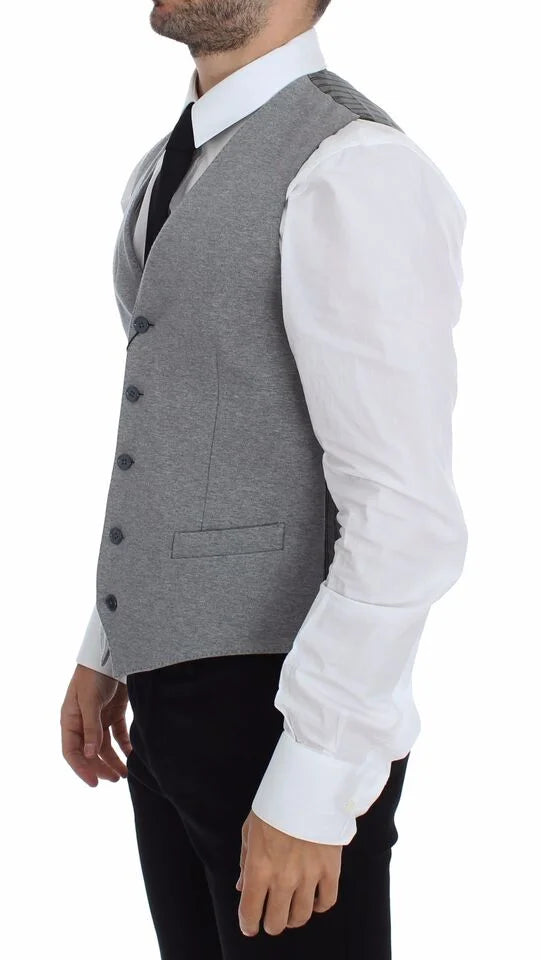 Dolce & Gabbana Gray Cotton Stretch Dress Vest Blazer - IT44 | XS - Vests