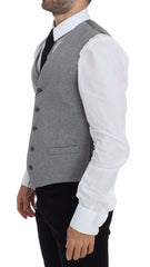 Dolce & Gabbana Gray Cotton Stretch Dress Vest Blazer - IT44 | XS - Vests