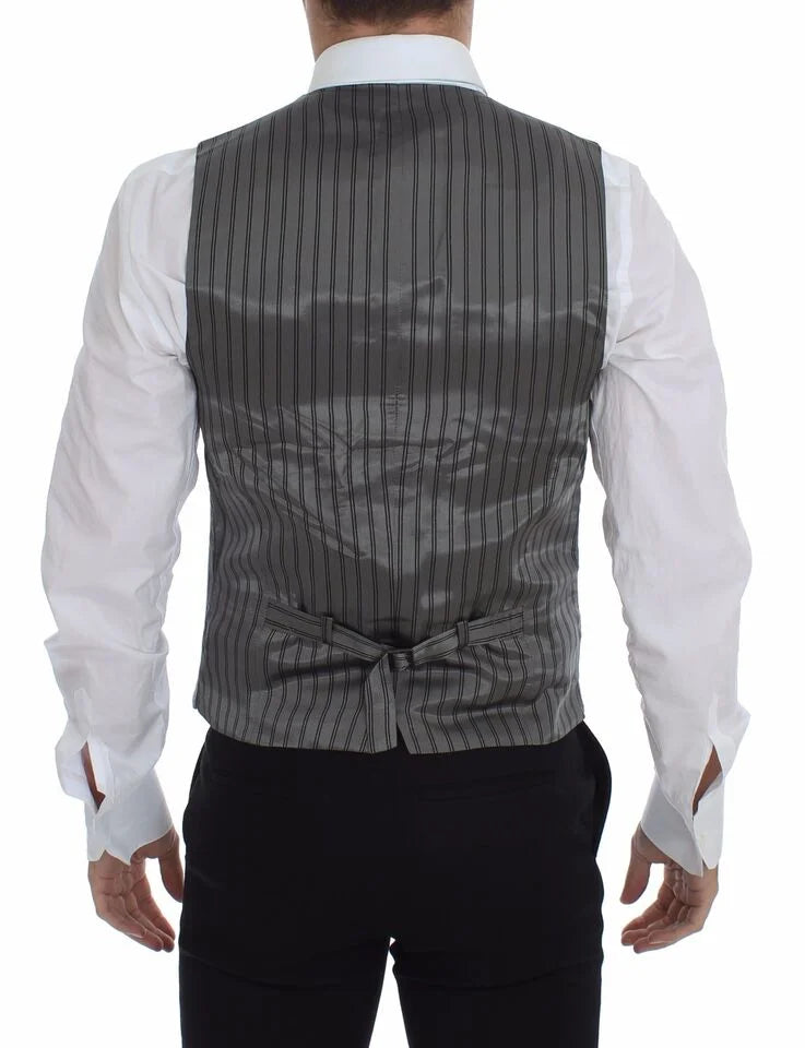 Dolce & Gabbana Gray Cotton Stretch Dress Vest Blazer - IT44 | XS - Vests