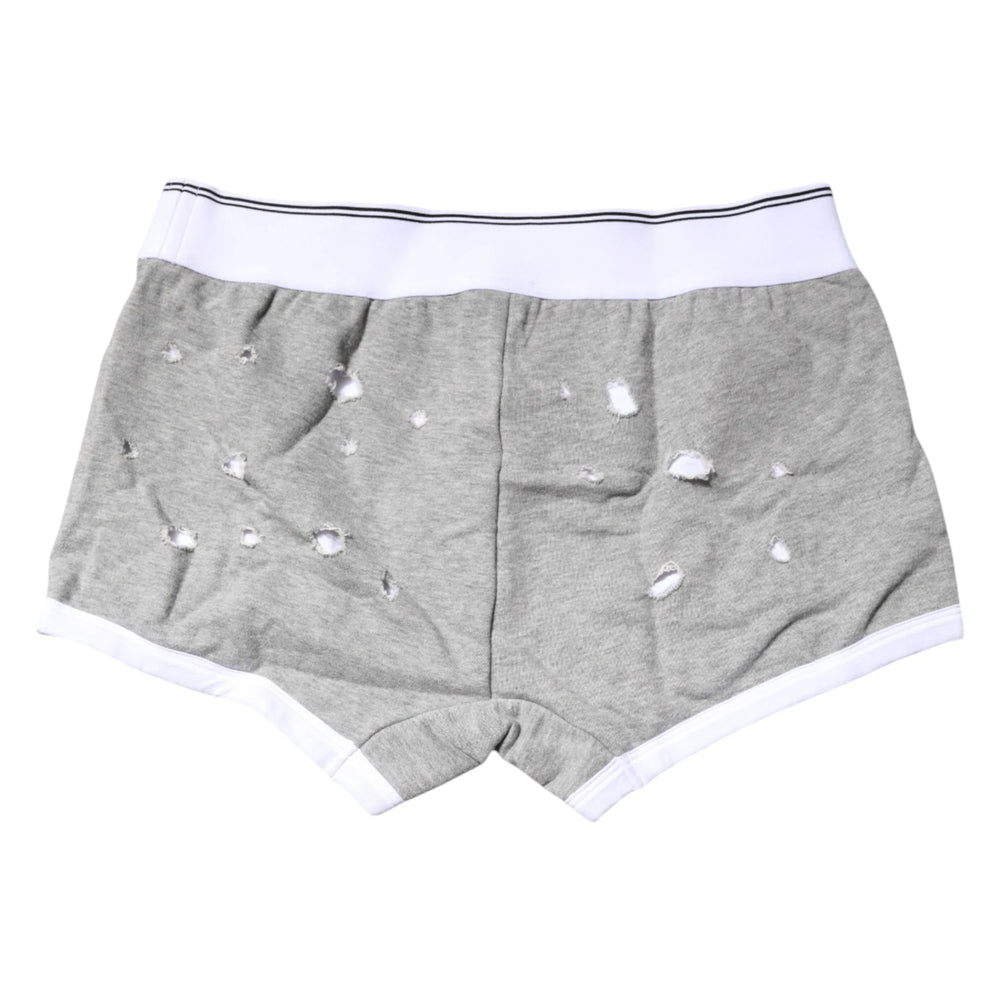 Dolce & Gabbana Gray Cotton Stretch Regular Boxer Underwear - Boxer Briefs