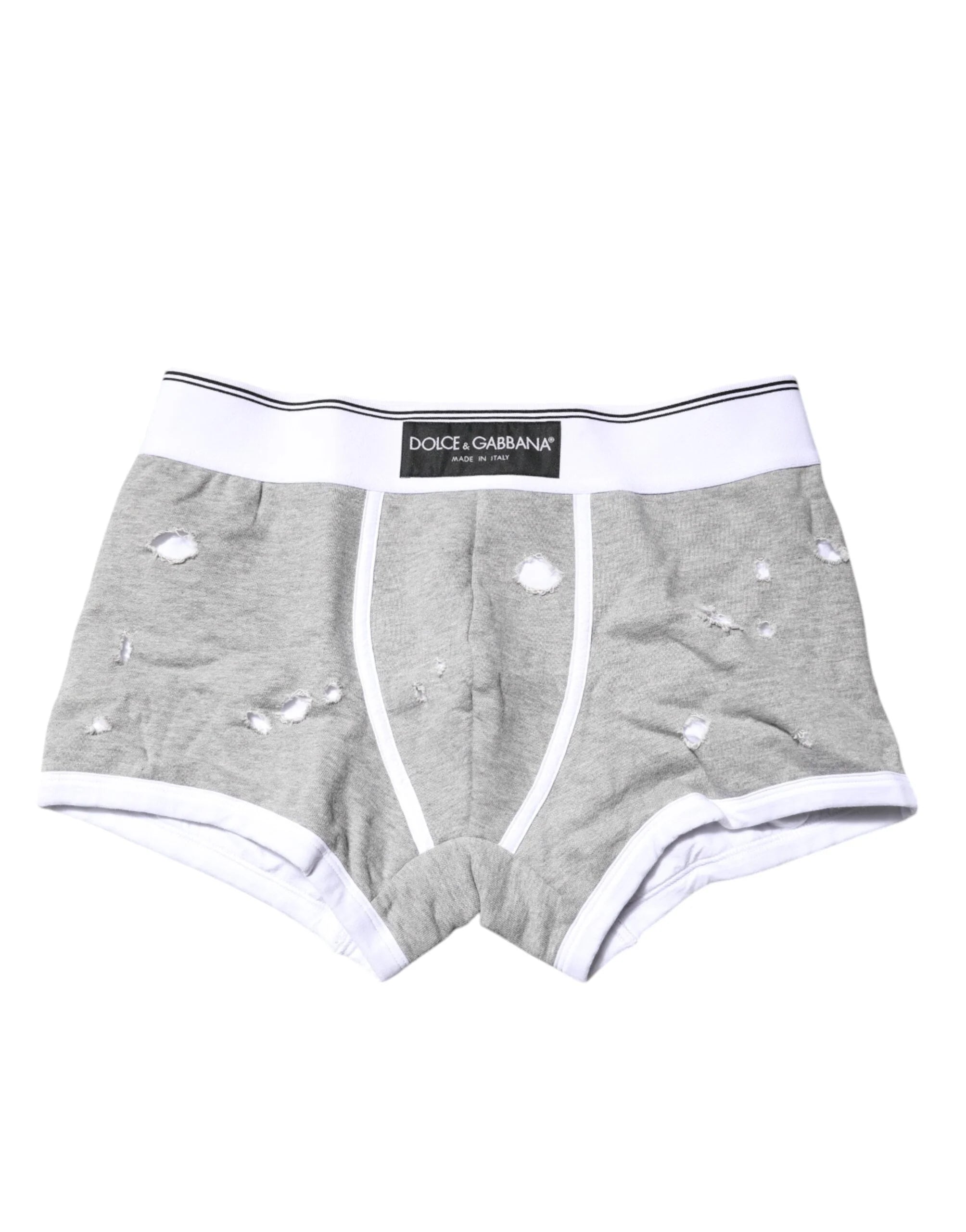 Dolce & Gabbana Gray Cotton Stretch Regular Boxer Underwear - Boxer Briefs
