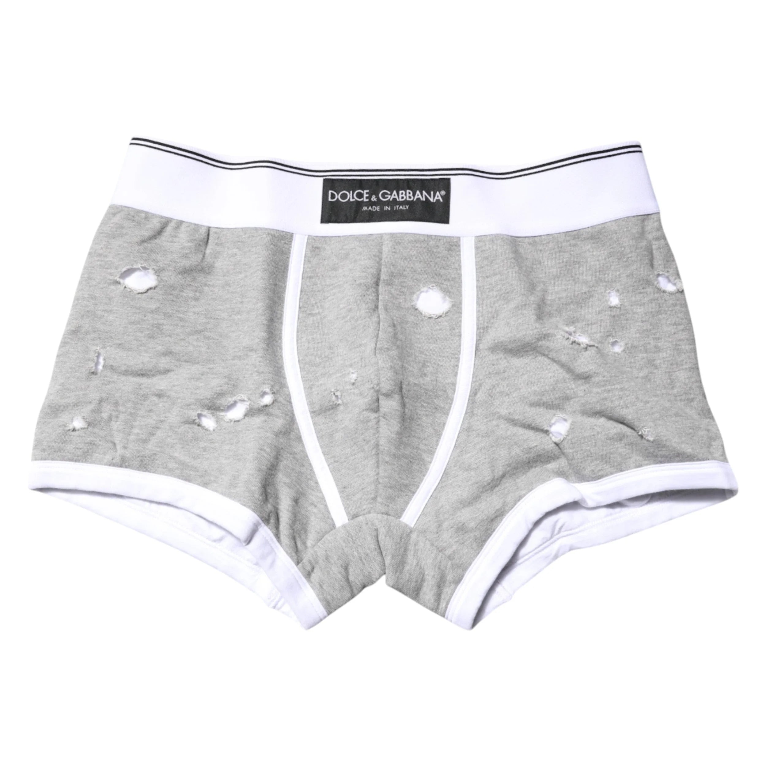 Dolce & Gabbana Gray Cotton Stretch Regular Boxer Underwear - Boxer Briefs