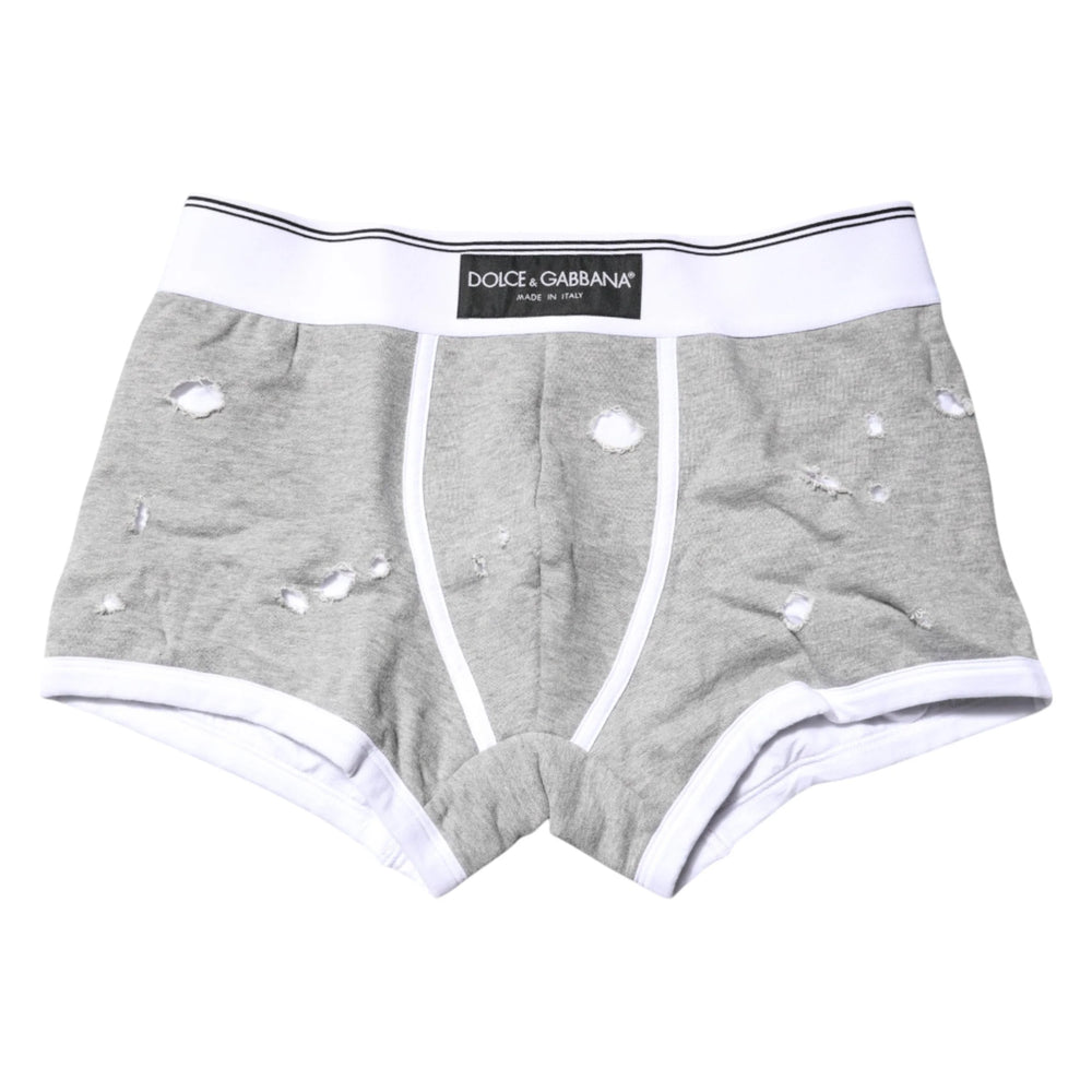 Dolce & Gabbana Gray Cotton Stretch Regular Boxer Underwear - Boxer Briefs