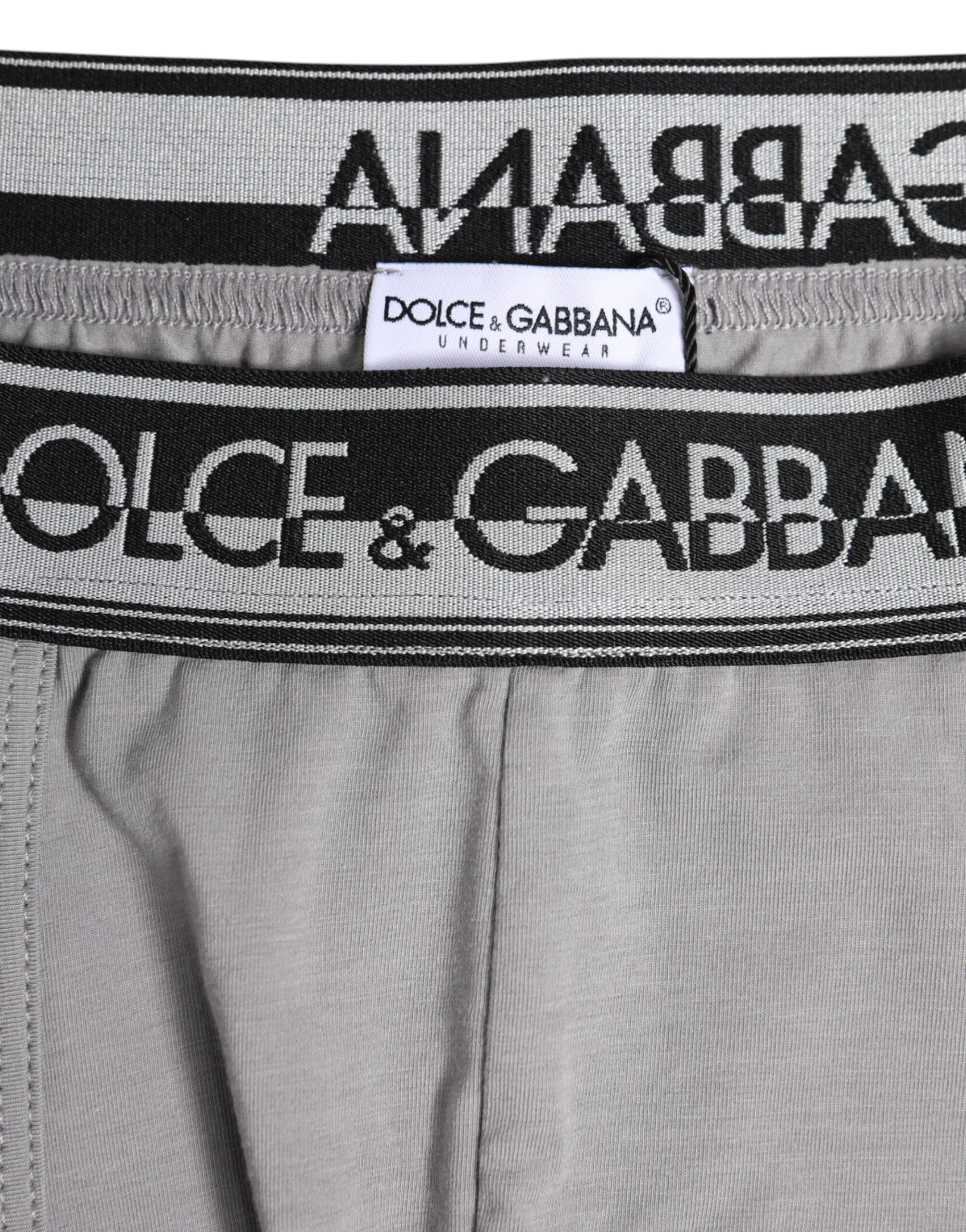 Dolce & Gabbana Gray Cotton Stretch Regular Boxer Underwear - IT4 | S - Boxer Briefs