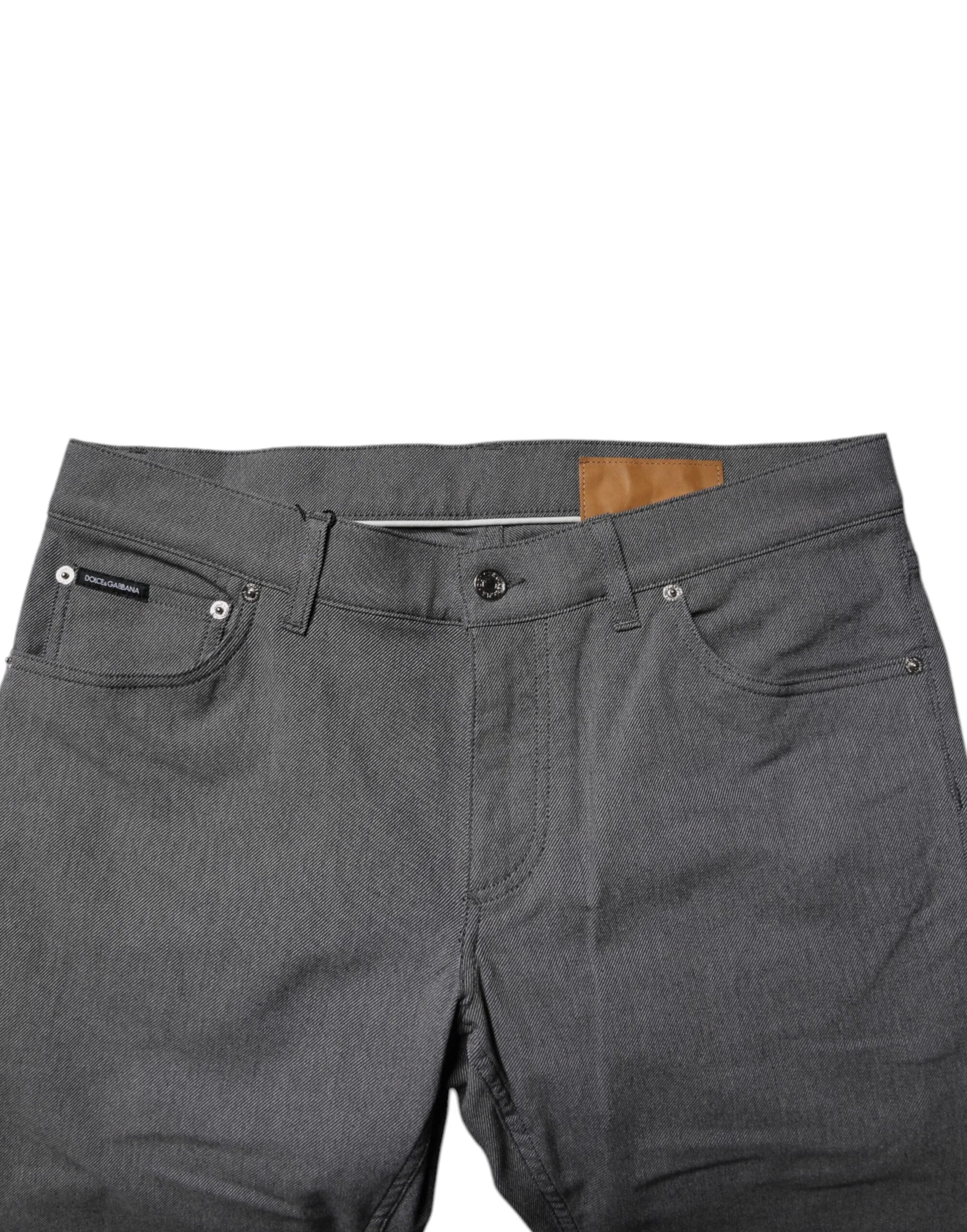 Dolce & Gabbana Gray Cotton Stretch Skinny Denim Jeans - IT52 | XL - Jeans