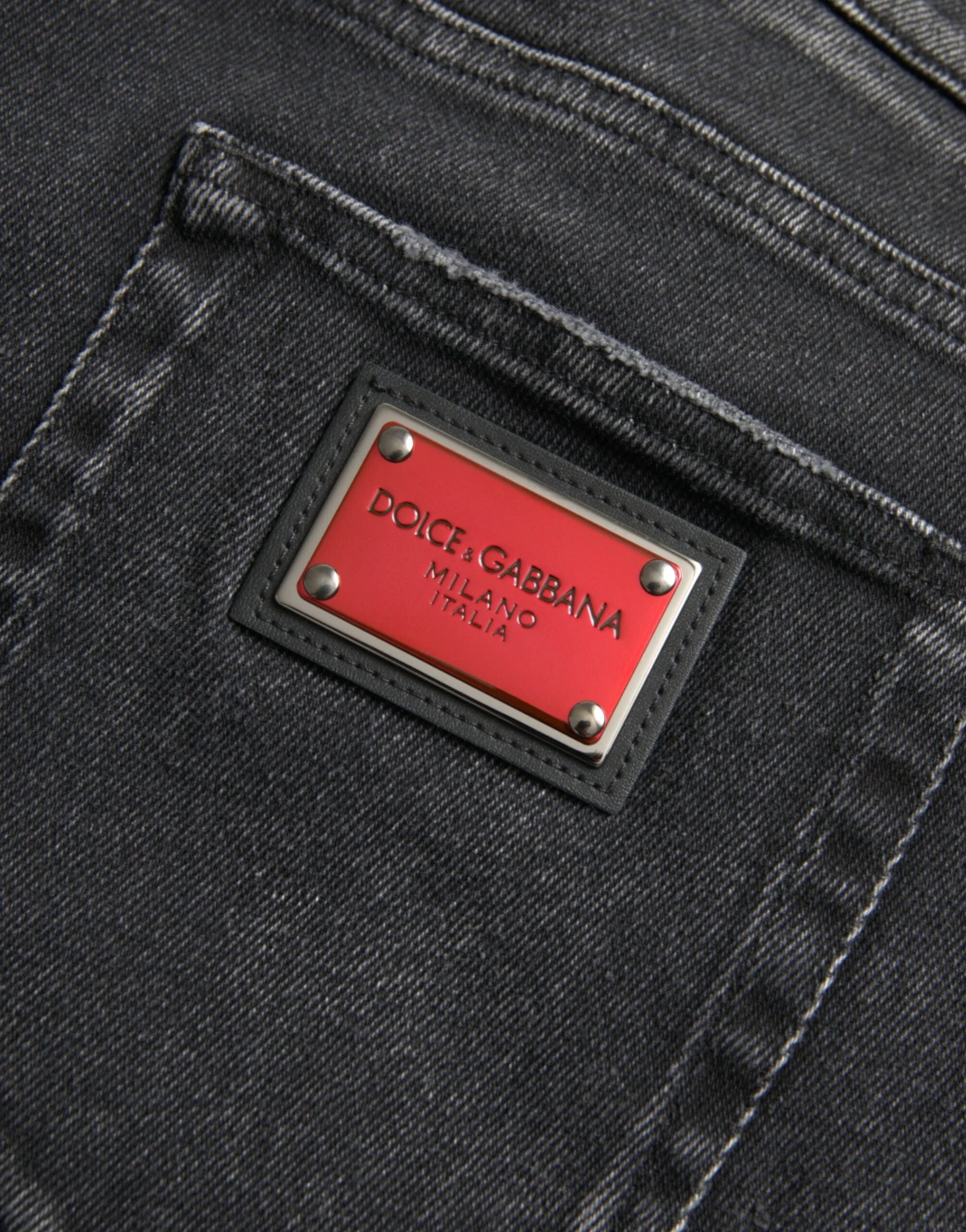 Dolce & Gabbana Gray Cotton Stretch Skinny Denim Logo Jeans - IT56 | XL - Jeans