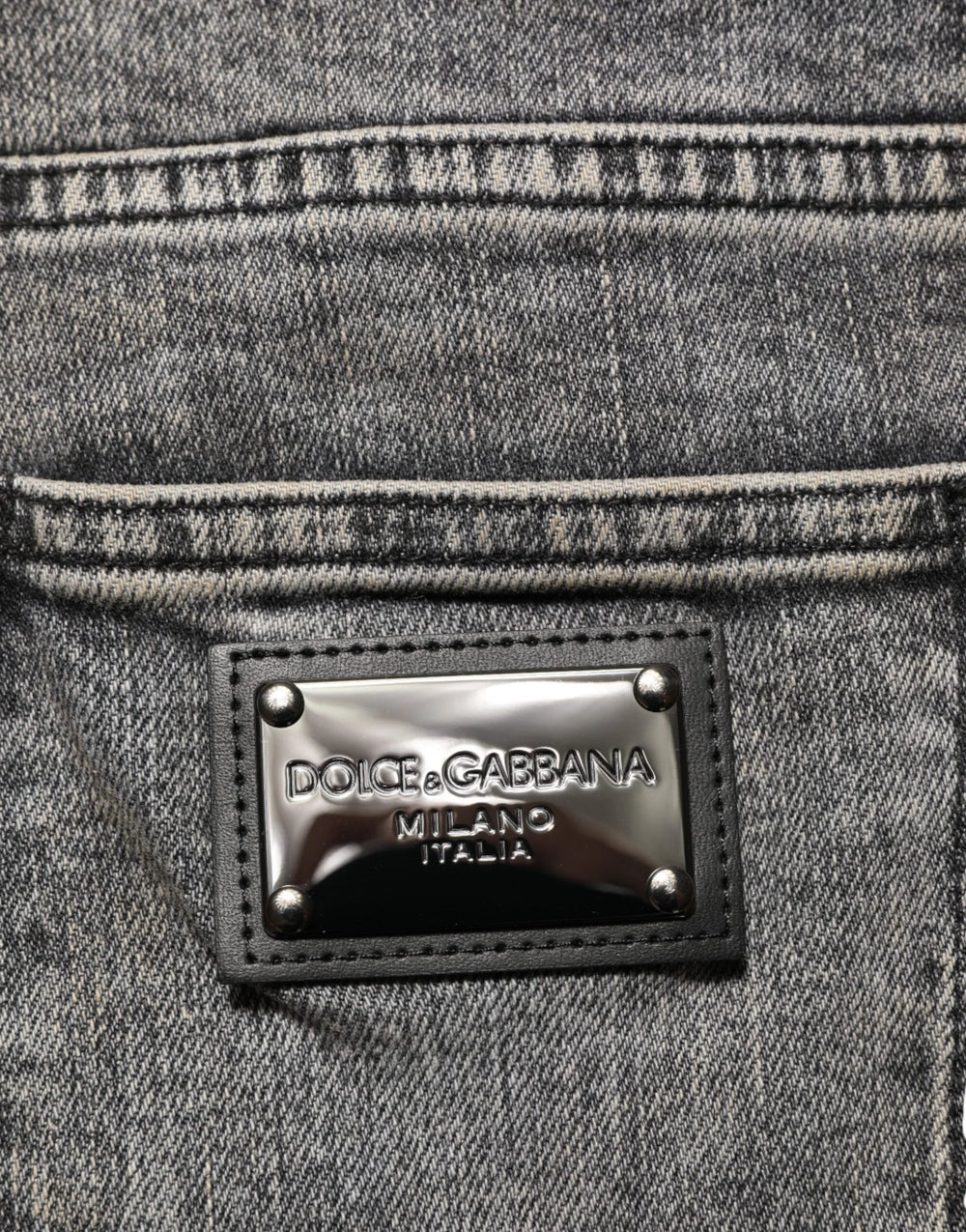 Dolce & Gabbana Gray Cotton Stretch Slim Fit Men Denim Jeans - IT56 | XXL - Jeans