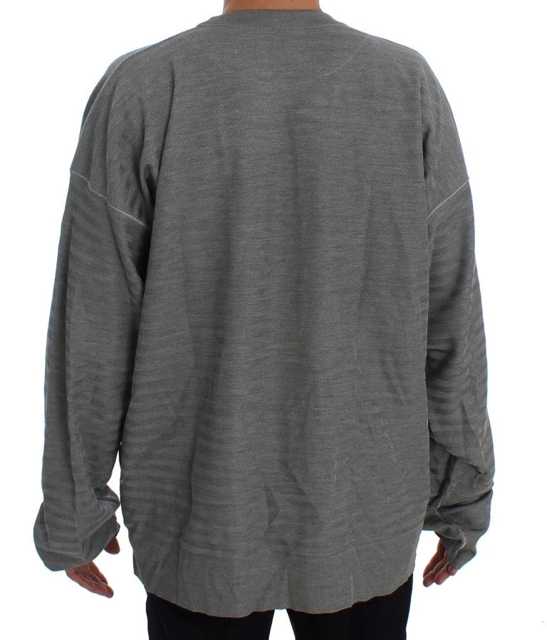 Dolce & Gabbana Gray Crewneck Pullover Silk Sweater - IT48 | M - Sweaters