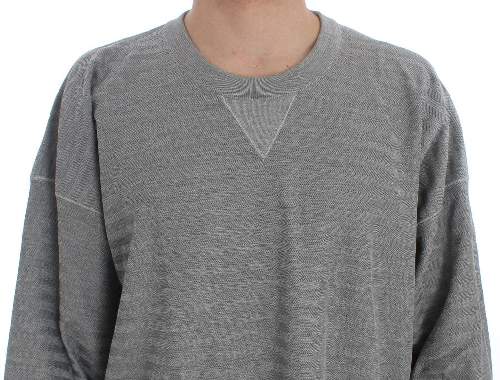 Dolce & Gabbana Gray Crewneck Pullover Silk Sweater - IT48 | M - Sweaters
