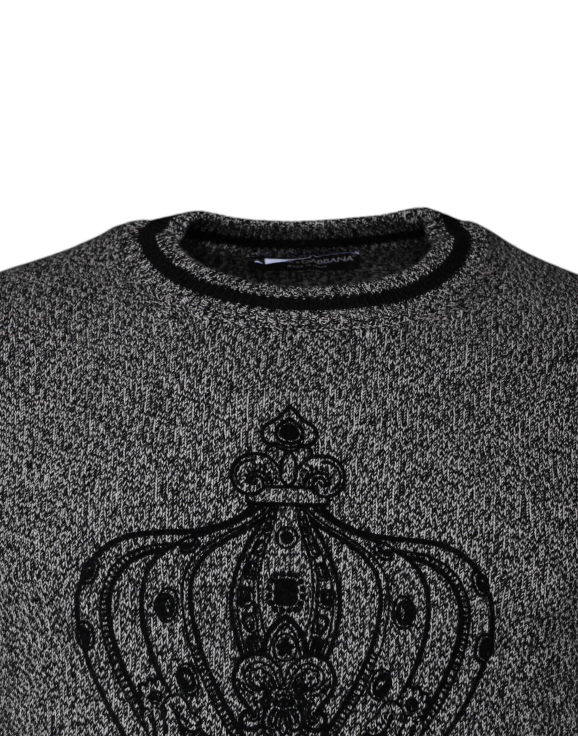 Dolce & Gabbana Gray Crown King Cashmere Pullover Sweater - IT46 | S - Sweaters