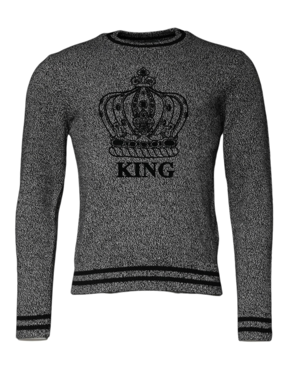 Dolce & Gabbana Gray Crown King Cashmere Pullover Sweater - IT46 | S - Sweaters