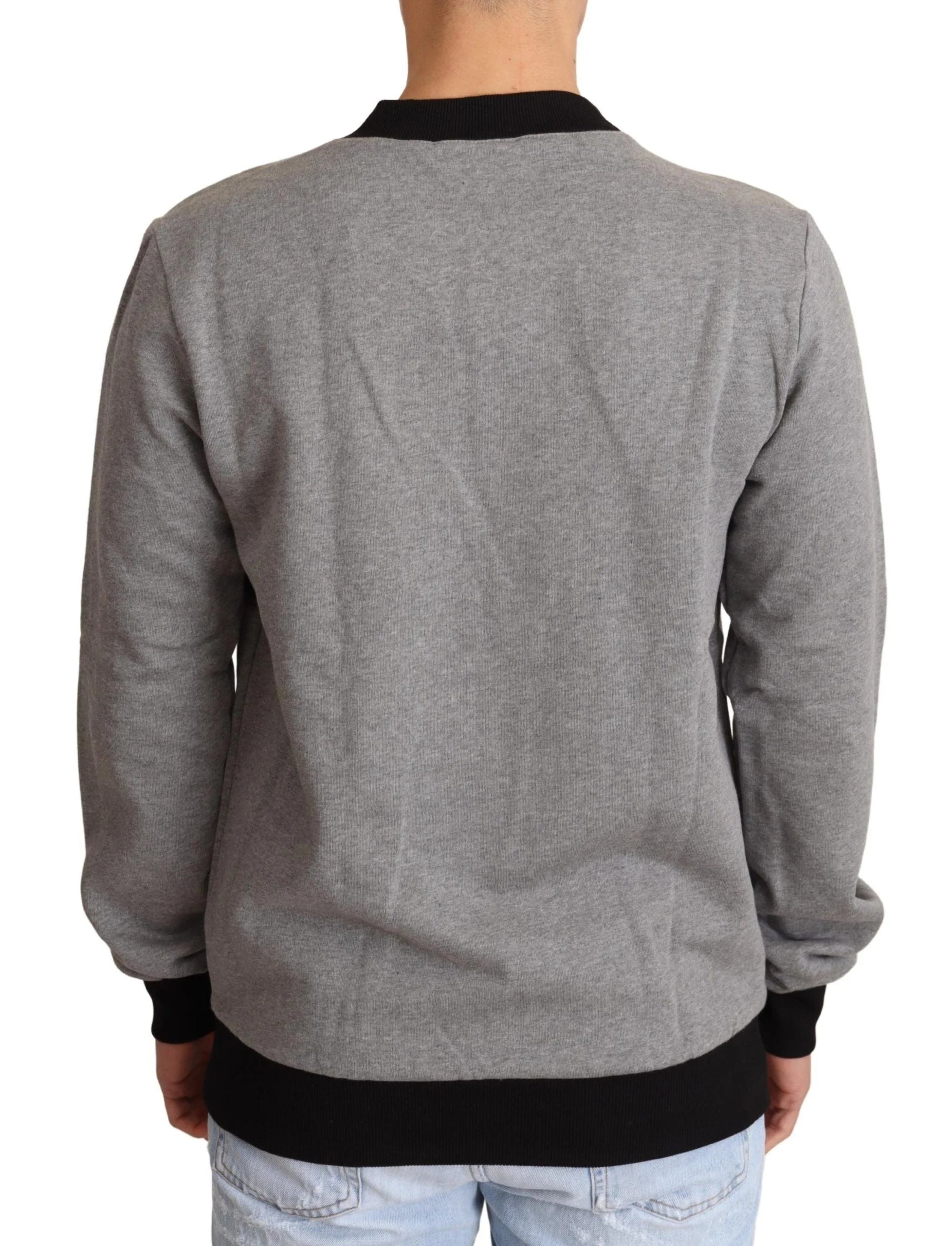 Dolce & Gabbana Gray Crown King Cotton Pullover Sweater - IT48 | M - Sweaters